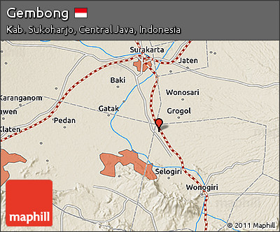 Shaded Relief 3D Map of Gembong