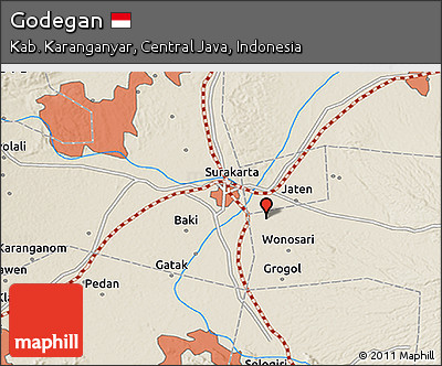 Shaded Relief 3D Map of Godegan