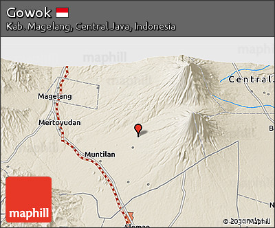 Shaded Relief 3D Map of Gowok