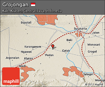 Shaded Relief 3D Map of Grojongan