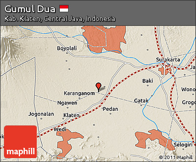 Shaded Relief 3D Map of Gumul Dua