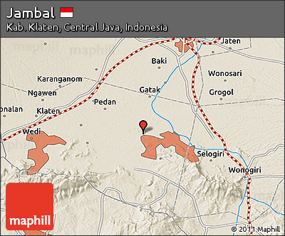 Shaded Relief 3D Map of Jambal