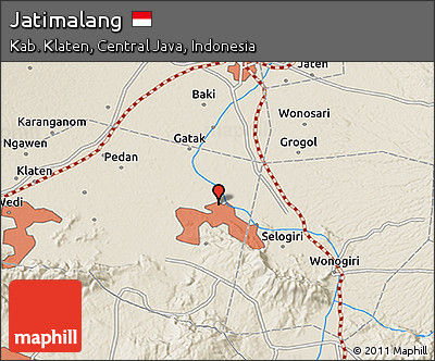 Shaded Relief 3D Map of Jatimalang