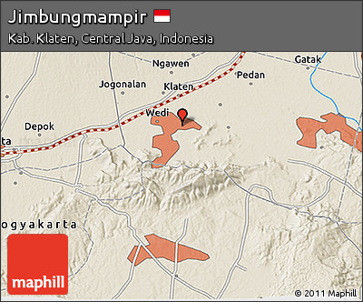 Shaded Relief 3D Map of Jimbungmampir
