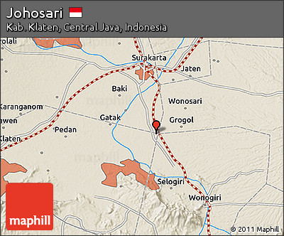 Shaded Relief 3D Map of Johosari