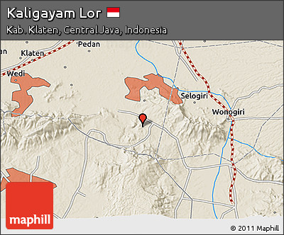 Shaded Relief 3D Map of Kaligayam Lor