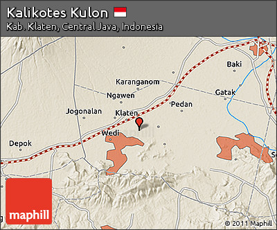 Shaded Relief 3D Map of Kalikotes Kulon