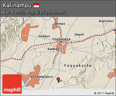 Shaded Relief 3D Map of Kalinampu