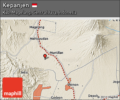 Shaded Relief 3D Map of Kepanjen