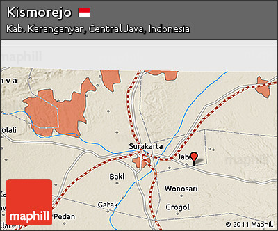 Shaded Relief 3D Map of Kismorejo