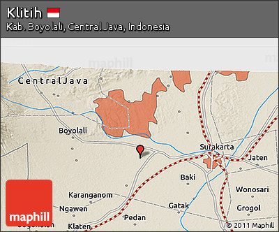 Shaded Relief 3D Map of Klitih
