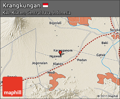 Shaded Relief 3D Map of Krangkungan