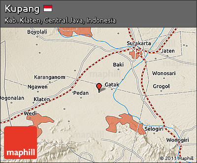 Shaded Relief 3D Map of Kupang