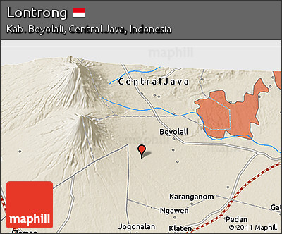 Shaded Relief 3D Map of Lontrong