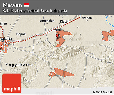 Shaded Relief 3D Map of Mawen