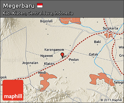 Shaded Relief 3D Map of Megerbaru