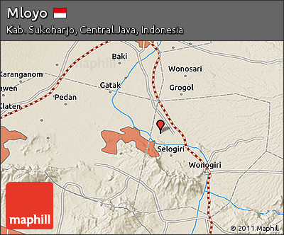 Shaded Relief 3D Map of Mloyo