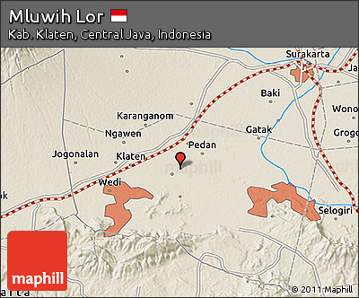 Shaded Relief 3D Map of Mluwih Lor