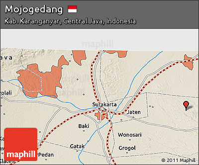 Shaded Relief 3D Map of Mojogedang