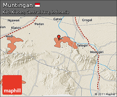 Shaded Relief 3D Map of Muntingan