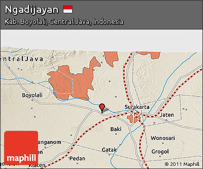 Shaded Relief 3D Map of Ngadijayan