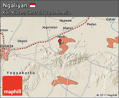 Shaded Relief 3D Map of Ngaliyan
