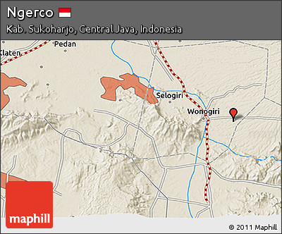 Shaded Relief 3D Map of Ngerco