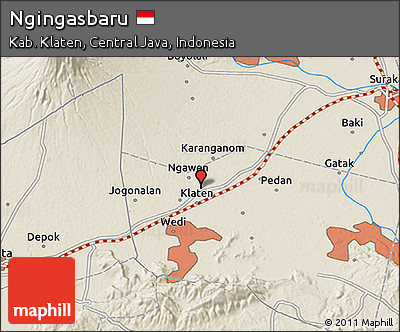 Shaded Relief 3D Map of Ngingasbaru