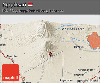 Shaded Relief 3D Map of Ngipiksari