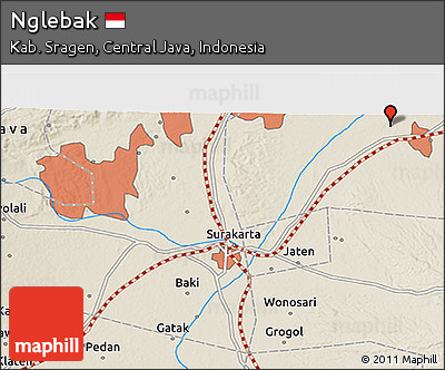 Shaded Relief 3D Map of Nglebak