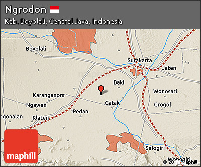 Shaded Relief 3D Map of Ngrodon