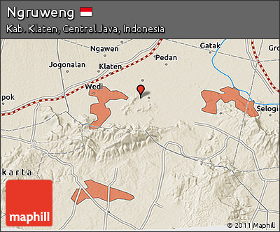 Shaded Relief 3D Map of Ngruweng