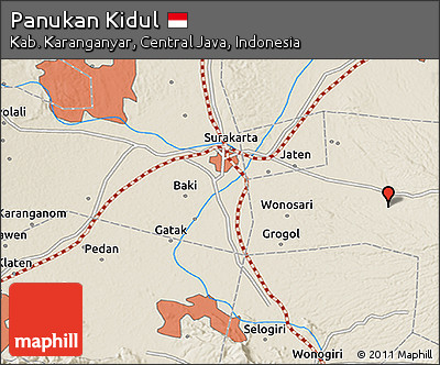 Shaded Relief 3D Map of Panukan Kidul