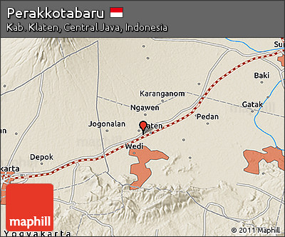Shaded Relief 3D Map of Perakkotabaru