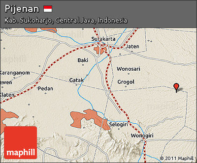 Shaded Relief 3D Map of Pijenan