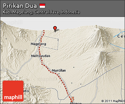 Shaded Relief 3D Map of Pirikan Dua