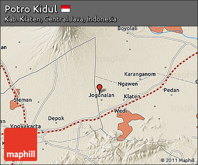 Shaded Relief 3D Map of Potro Kidul
