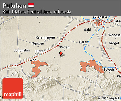 Shaded Relief 3D Map of Puluhan