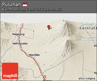 Shaded Relief 3D Map of Puluhan