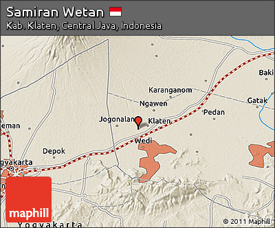 Shaded Relief 3D Map of Samiran Wetan