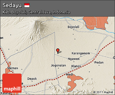 Shaded Relief 3D Map of Sedayu
