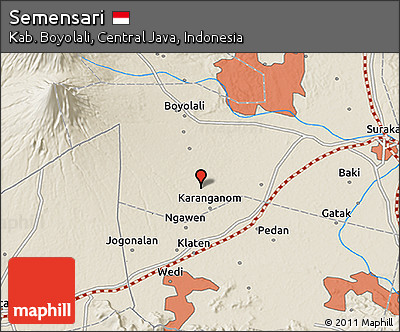 Shaded Relief 3D Map of Semensari