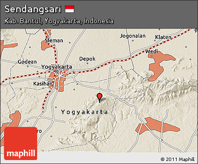 Shaded Relief 3D Map of Sendangsari