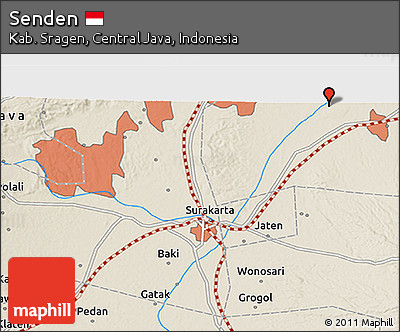 Shaded Relief 3D Map of Senden