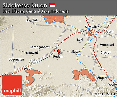 Shaded Relief 3D Map of Sidokerso Kulon