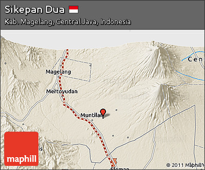 Shaded Relief 3D Map of Sikepan Dua