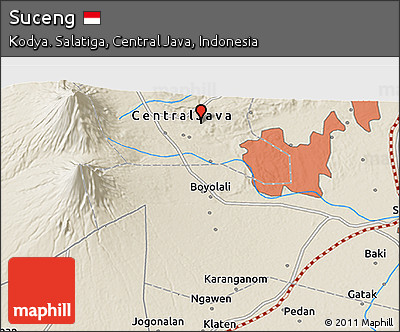 Shaded Relief 3D Map of Suceng