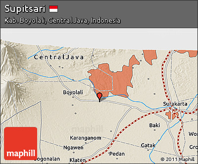 Shaded Relief 3D Map of Supitsari