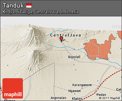 Shaded Relief 3D Map of Tanduk