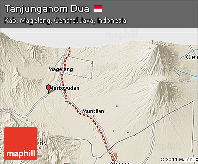 Shaded Relief 3D Map of Tanjunganom Dua